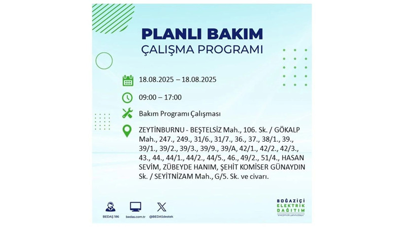 Elektrik kesintisi 9 saat sürecek: 18 Ağustos İstanbul elektrik kesintisi - Resim: 43
