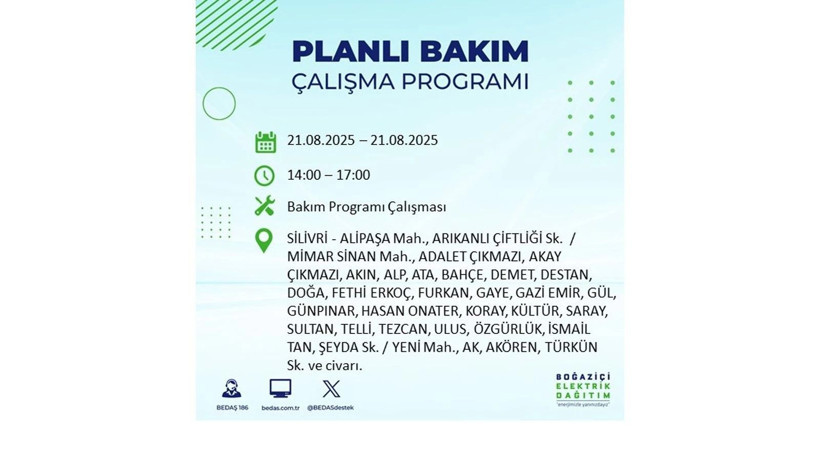Elektrikler ne zaman gelecek? 21 Ağustos İstanbul elektrik kesintisi - Resim: 8