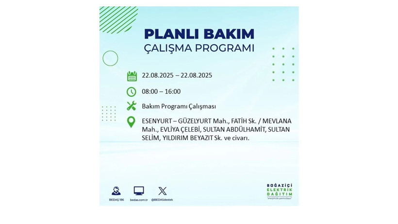Elektrikler ne zaman gelecek? 22 Ağustos İstanbul elektrik kesintileri - Resim: 29