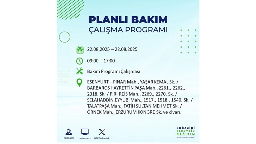 Elektrikler ne zaman gelecek? 22 Ağustos İstanbul elektrik kesintileri - Resim: 28