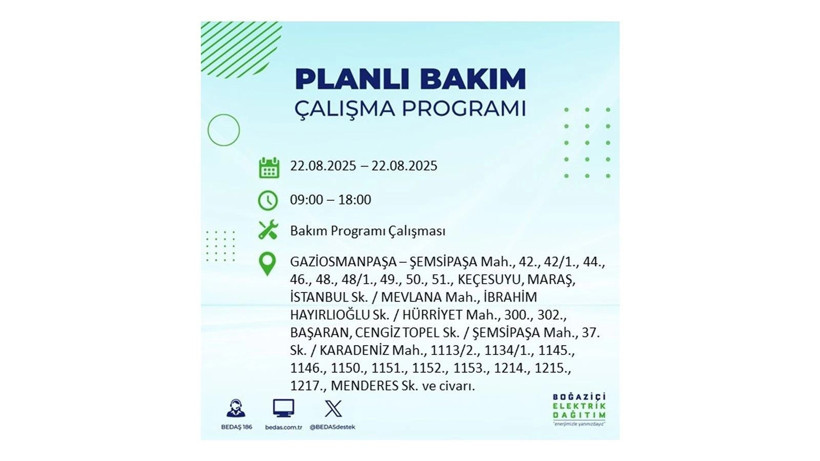 Elektrikler ne zaman gelecek? 22 Ağustos İstanbul elektrik kesintileri - Resim: 20