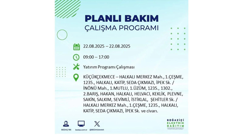 Elektrikler ne zaman gelecek? 22 Ağustos İstanbul elektrik kesintileri - Resim: 13