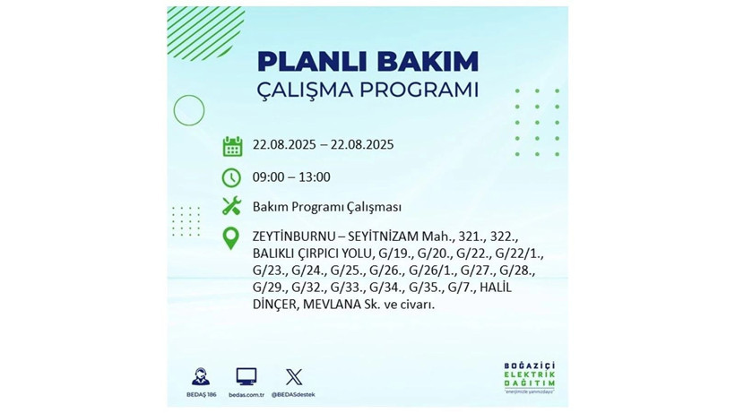 Elektrikler ne zaman gelecek? 22 Ağustos İstanbul elektrik kesintileri - Resim: 3