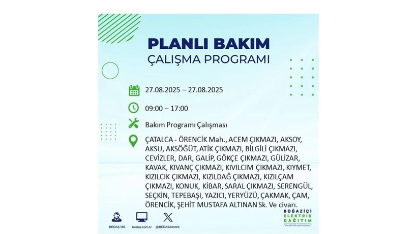 BEDAŞ duyurdu: İstanbul’da elektrikler ne zaman gelecek? 27 Ağustos elektrik kesintisi - Resim: 59