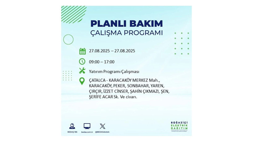 BEDAŞ duyurdu: İstanbul’da elektrikler ne zaman gelecek? 27 Ağustos elektrik kesintisi - Resim: 54