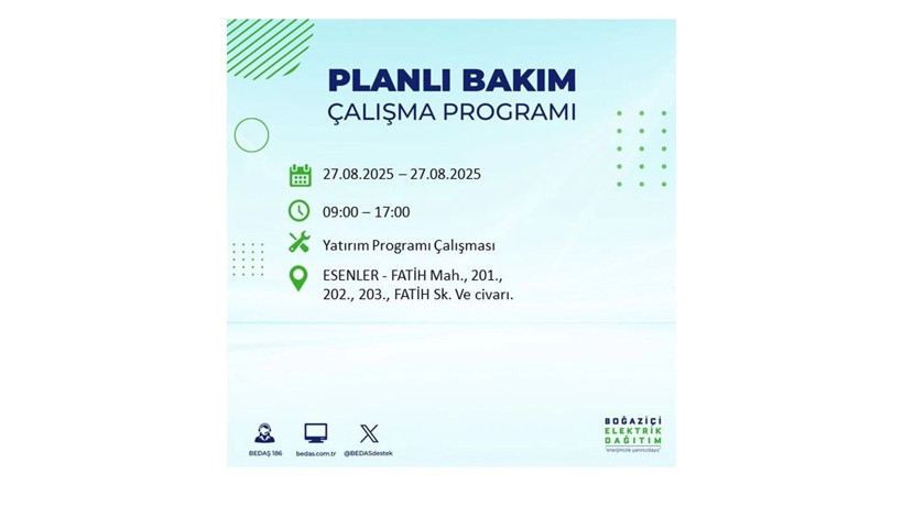 BEDAŞ duyurdu: İstanbul’da elektrikler ne zaman gelecek? 27 Ağustos elektrik kesintisi - Resim: 50