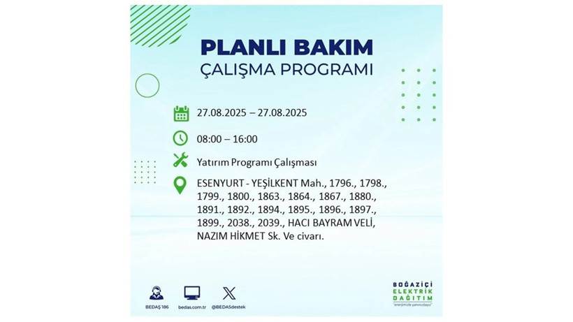 BEDAŞ duyurdu: İstanbul’da elektrikler ne zaman gelecek? 27 Ağustos elektrik kesintisi - Resim: 49