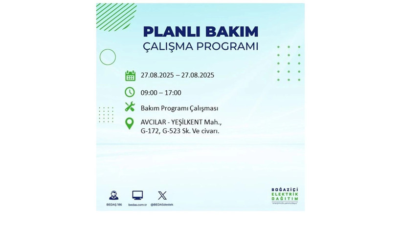 BEDAŞ duyurdu: İstanbul’da elektrikler ne zaman gelecek? 27 Ağustos elektrik kesintisi - Resim: 77