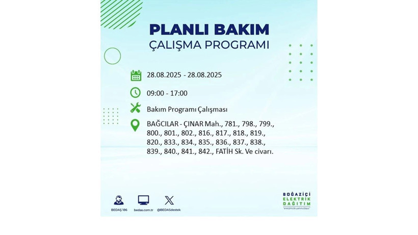 BEDAŞ duyurdu: 28 Ağustos İstanbul'da elektrik kesintisi! Elektrikler ne zaman gelecek? - Resim: 62
