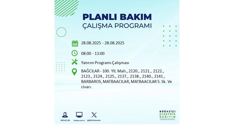 BEDAŞ duyurdu: 28 Ağustos İstanbul'da elektrik kesintisi! Elektrikler ne zaman gelecek? - Resim: 61