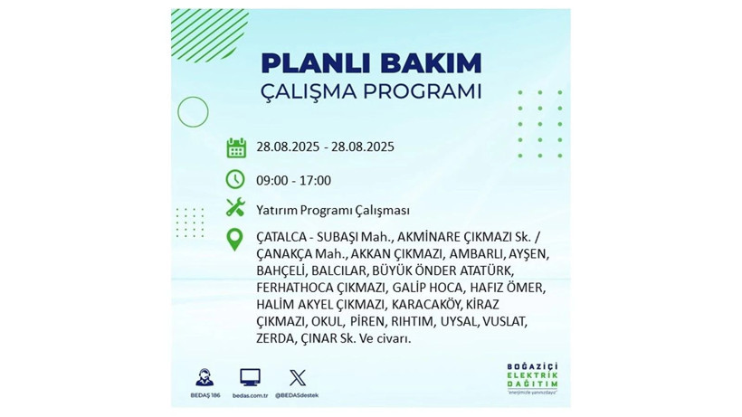 BEDAŞ duyurdu: 28 Ağustos İstanbul'da elektrik kesintisi! Elektrikler ne zaman gelecek? - Resim: 43