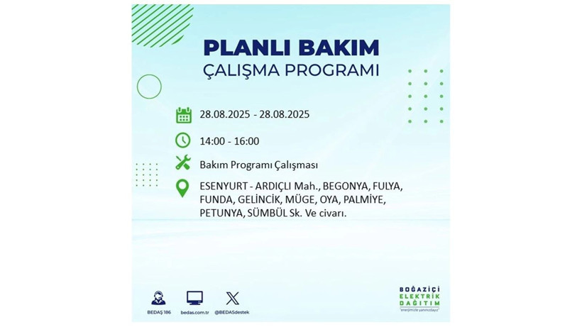 BEDAŞ duyurdu: 28 Ağustos İstanbul'da elektrik kesintisi! Elektrikler ne zaman gelecek? - Resim: 38