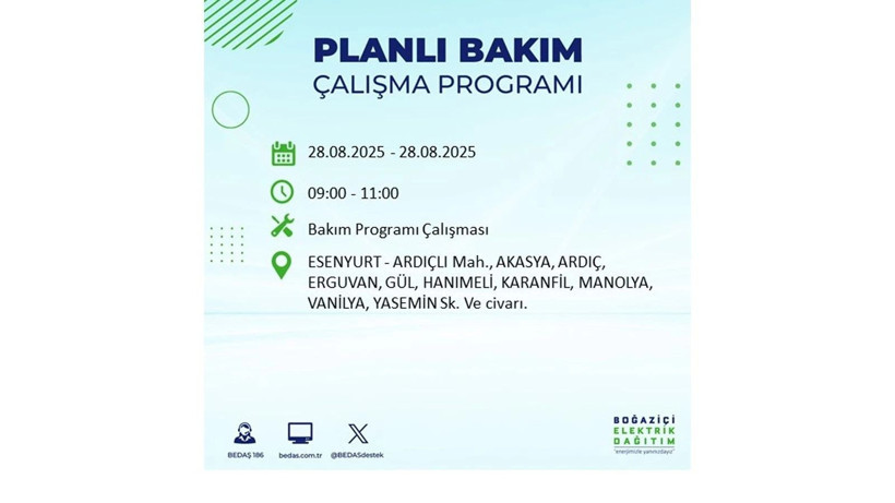 BEDAŞ duyurdu: 28 Ağustos İstanbul'da elektrik kesintisi! Elektrikler ne zaman gelecek? - Resim: 37