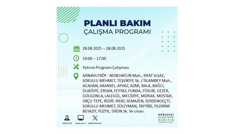 BEDAŞ duyurdu: 28 Ağustos İstanbul'da elektrik kesintisi! Elektrikler ne zaman gelecek? - Resim: 70
