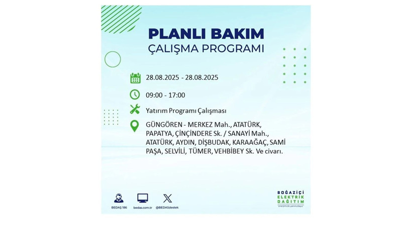 BEDAŞ duyurdu: 28 Ağustos İstanbul'da elektrik kesintisi! Elektrikler ne zaman gelecek? - Resim: 22