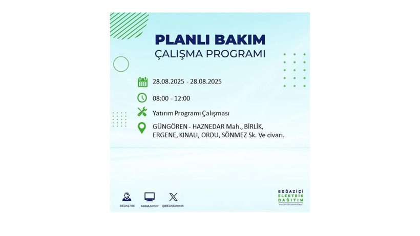 BEDAŞ duyurdu: 28 Ağustos İstanbul'da elektrik kesintisi! Elektrikler ne zaman gelecek? - Resim: 21
