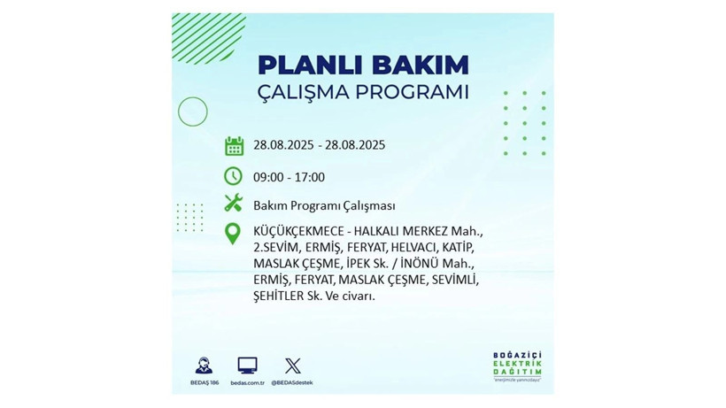 BEDAŞ duyurdu: 28 Ağustos İstanbul'da elektrik kesintisi! Elektrikler ne zaman gelecek? - Resim: 17