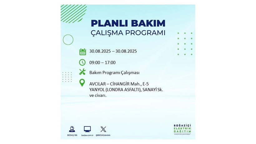 İstanbul’da elektrikler kesilecek! BEDAŞ 30 Ağustos elektrik kesintisi listesi açıklandı - Resim: 6