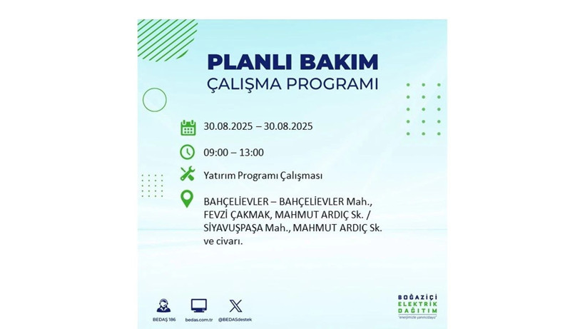 İstanbul’da elektrikler kesilecek! BEDAŞ 30 Ağustos elektrik kesintisi listesi açıklandı - Resim: 5