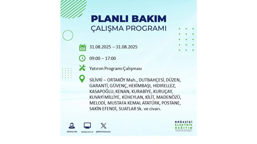 İstanbul’da 10 saatlik elektrik kesintisi olacak! BEDAŞ ilçe ilçe duyurdu - Resim: 10
