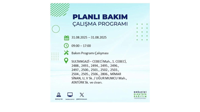 İstanbul’da 10 saatlik elektrik kesintisi olacak! BEDAŞ ilçe ilçe duyurdu - Resim: 18