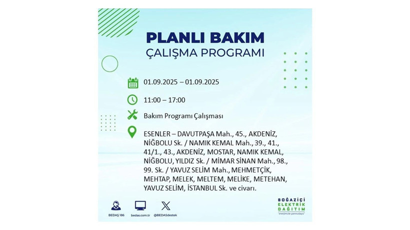İstanbul'da elektrikler ne zaman gelecek? 1 Eylül elektrik kesintileri - Resim: 45