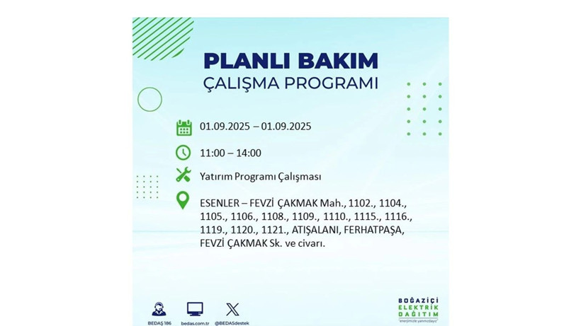 İstanbul'da elektrikler ne zaman gelecek? 1 Eylül elektrik kesintileri - Resim: 44