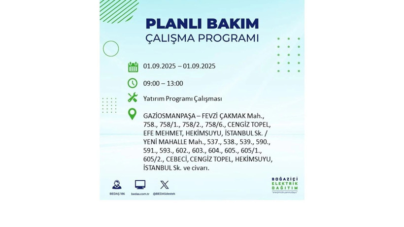 İstanbul'da elektrikler ne zaman gelecek? 1 Eylül elektrik kesintileri - Resim: 32