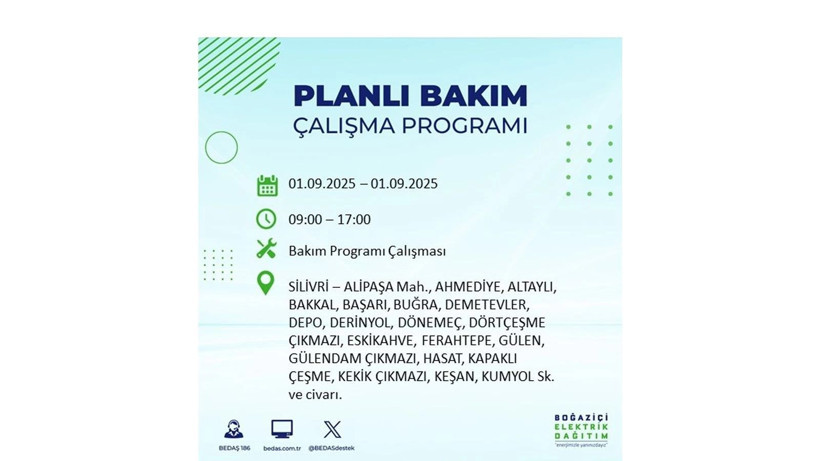 İstanbul'da elektrikler ne zaman gelecek? 1 Eylül elektrik kesintileri - Resim: 17