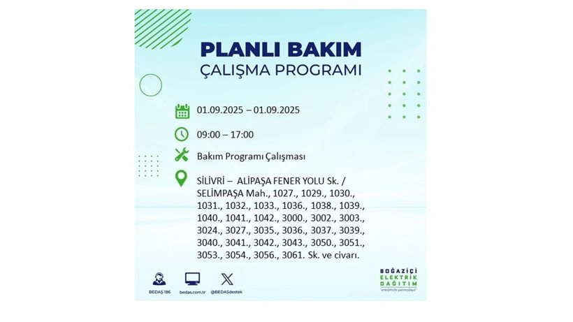 İstanbul'da elektrikler ne zaman gelecek? 1 Eylül elektrik kesintileri - Resim: 13