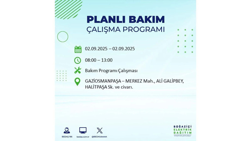 İstanbul’da elektrikler ne zaman gelecek? BEDAŞ 2 Eylül Salı günü yapılacak bakım çalışmasını duyurdu - Resim: 33