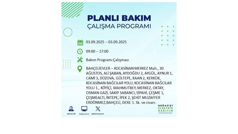 İstanbul’da elektrikler ne zaman gelecek? 3 Eylül 2025 Çarşamba: BEDAŞ elektrik kesintisi - Resim: 70