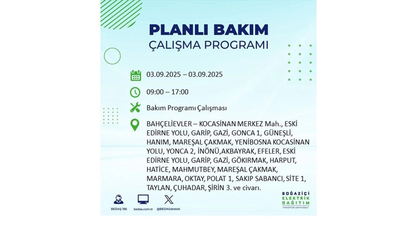 İstanbul’da elektrikler ne zaman gelecek? 3 Eylül 2025 Çarşamba: BEDAŞ elektrik kesintisi - Resim: 66