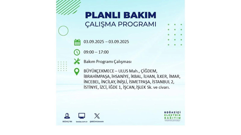 İstanbul’da elektrikler ne zaman gelecek? 3 Eylül 2025 Çarşamba: BEDAŞ elektrik kesintisi - Resim: 55
