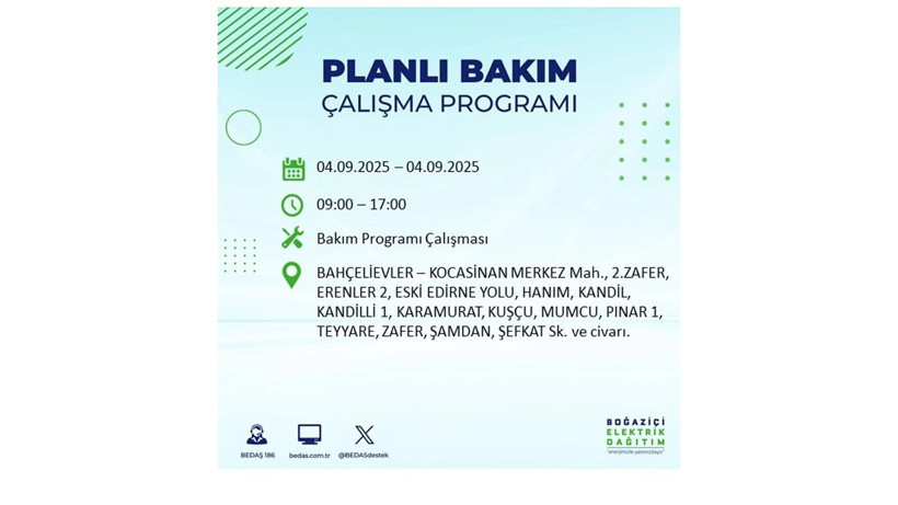 İstanbul’da elektrik kesintisi! BEDAŞ 4 Eylül’de yapılacak kesintileri duyurdu - Resim: 39