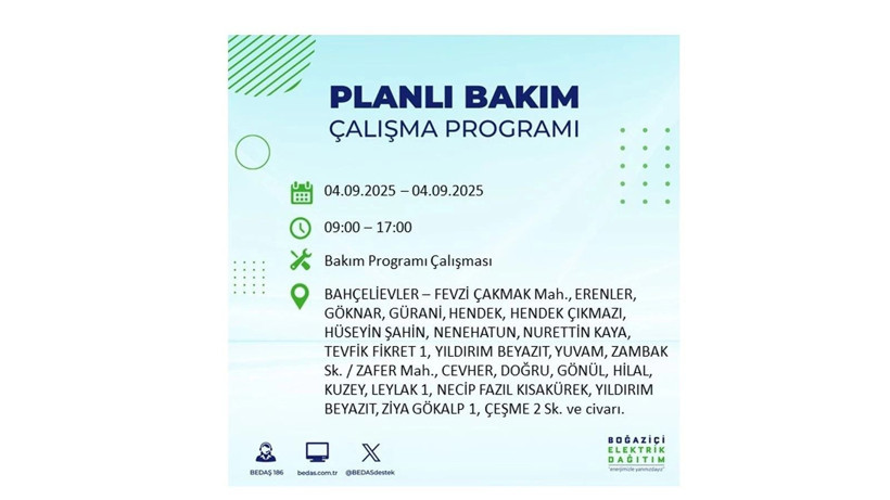 İstanbul’da elektrik kesintisi! BEDAŞ 4 Eylül’de yapılacak kesintileri duyurdu - Resim: 38