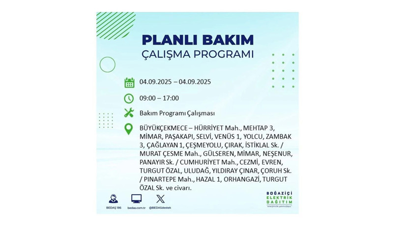 İstanbul’da elektrik kesintisi! BEDAŞ 4 Eylül’de yapılacak kesintileri duyurdu - Resim: 34