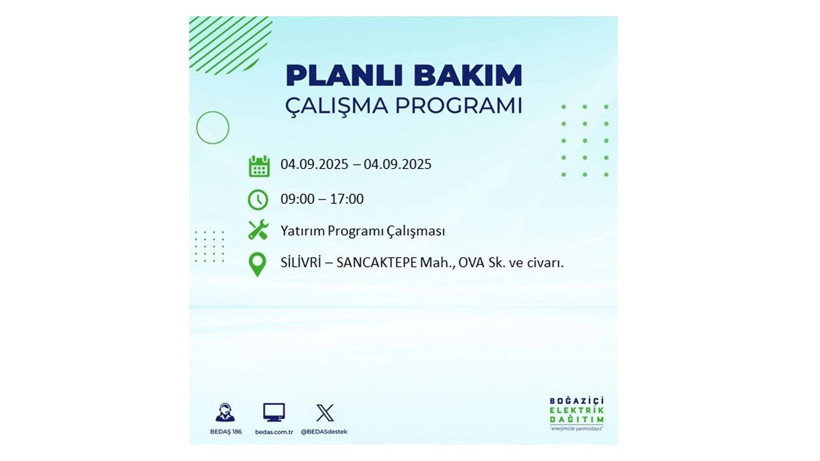 İstanbul’da elektrik kesintisi! BEDAŞ 4 Eylül’de yapılacak kesintileri duyurdu - Resim: 7