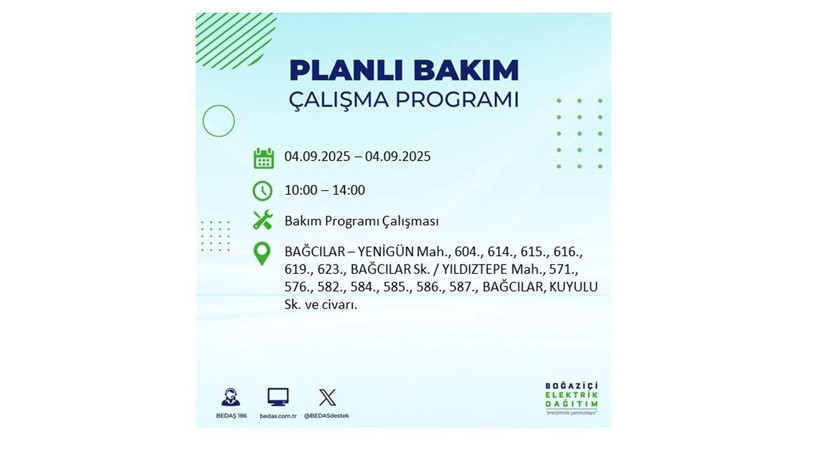 İstanbul’da elektrik kesintisi! BEDAŞ 4 Eylül’de yapılacak kesintileri duyurdu - Resim: 42