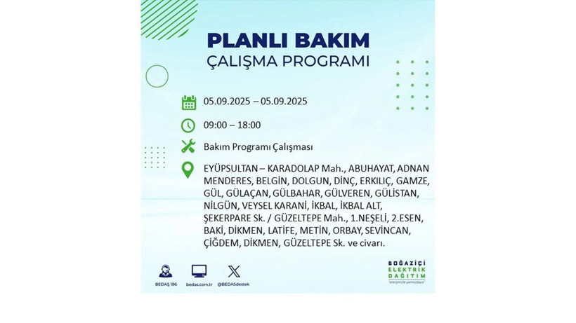 Bedaş duyurdu: İstanbul’da 5 Eylül elektrik kesintisi yaşanacak ilçeler - Resim: 18