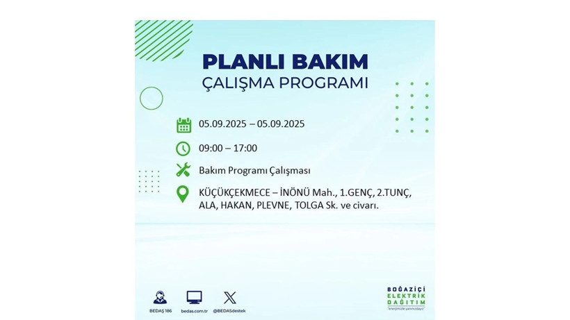 Bedaş duyurdu: İstanbul’da 5 Eylül elektrik kesintisi yaşanacak ilçeler - Resim: 10