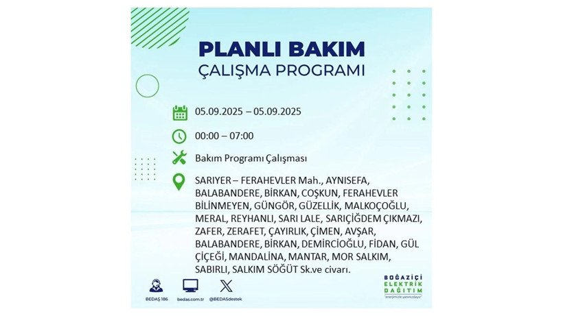 Bedaş duyurdu: İstanbul’da 5 Eylül elektrik kesintisi yaşanacak ilçeler - Resim: 7