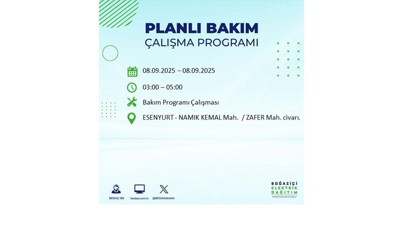 İstanbul'da elektrik kesintisi! BEDAŞ 8 Eylül elektrik kesinti listesini açıkladı, elektrikler ne zaman gelecek? - Resim: 31