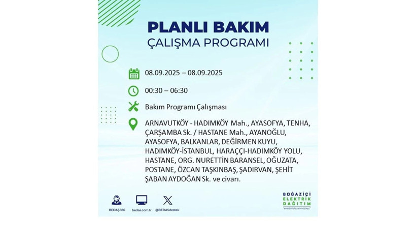 İstanbul'da elektrik kesintisi! BEDAŞ 8 Eylül elektrik kesinti listesini açıkladı, elektrikler ne zaman gelecek? - Resim: 56