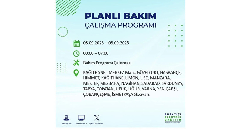 İstanbul'da elektrik kesintisi! BEDAŞ 8 Eylül elektrik kesinti listesini açıkladı, elektrikler ne zaman gelecek? - Resim: 18