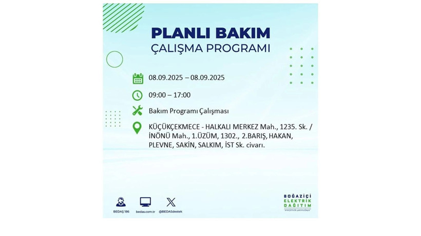 İstanbul'da elektrik kesintisi! BEDAŞ 8 Eylül elektrik kesinti listesini açıkladı, elektrikler ne zaman gelecek? - Resim: 15