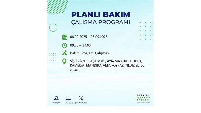 İstanbul'da elektrik kesintisi! BEDAŞ 8 Eylül elektrik kesinti listesini açıkladı, elektrikler ne zaman gelecek? - Resim: 5