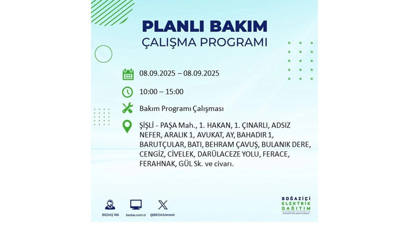 İstanbul'da elektrik kesintisi! BEDAŞ 8 Eylül elektrik kesinti listesini açıkladı, elektrikler ne zaman gelecek? - Resim: 3