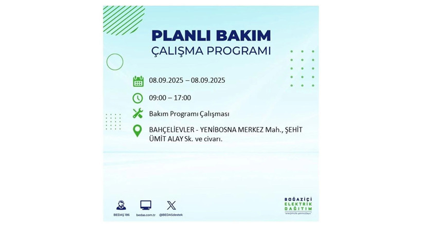 İstanbul'da elektrik kesintisi! BEDAŞ 8 Eylül elektrik kesinti listesini açıkladı, elektrikler ne zaman gelecek? - Resim: 52