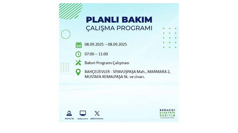 İstanbul'da elektrik kesintisi! BEDAŞ 8 Eylül elektrik kesinti listesini açıkladı, elektrikler ne zaman gelecek? - Resim: 50